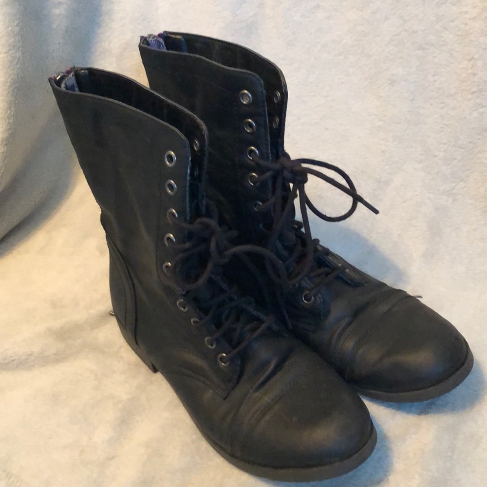 Black combat boots